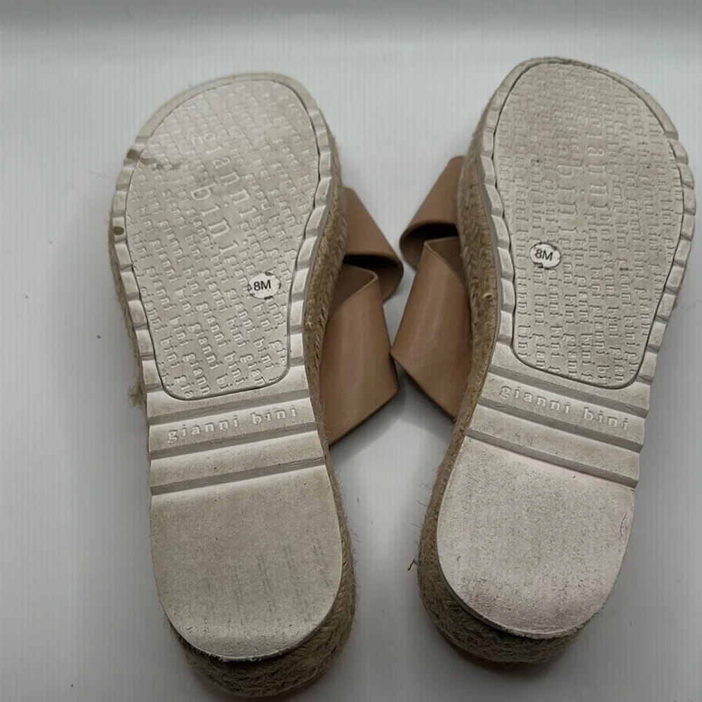 Gianni Bini Sz 8 Tan Espadrille Platform Sandals